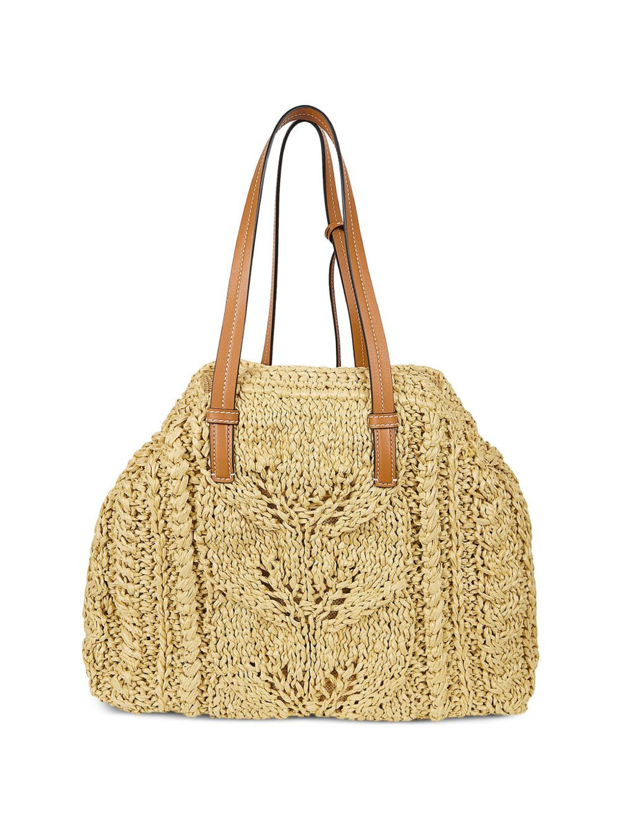 Ermanno Scervino Raffia Tote Bag Luxury Womens Beach Shopper Calf Leather Trim Edition