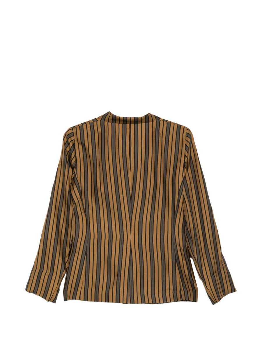 Alberto Biani Silk Striped Blazer Jacket For Women Premium 100 Percent Silk Timeless Tailoring Versatile Workwear