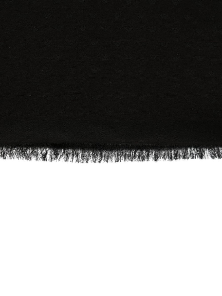 Emporio Armani Cotton Modal Scarf For Men Luxurious Lightweight All Season Accessory With Fringed Trim