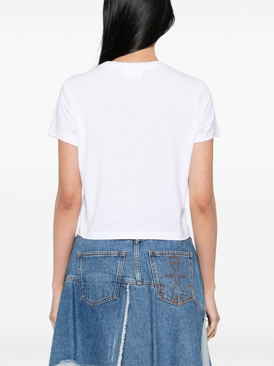 Maison Kitsuné Baby Fox Cotton T Shirt White For Women Crew Neck Short Sleeve Soft Everyday Wear