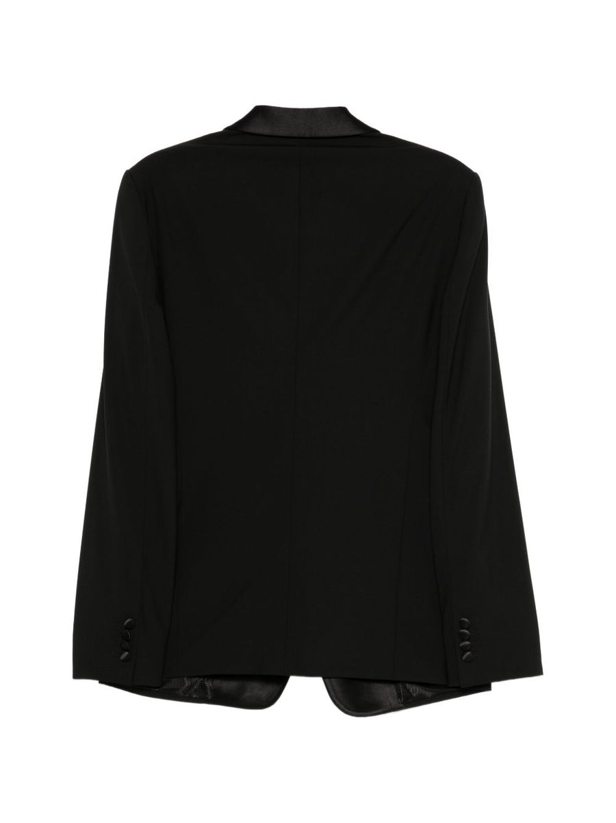 Emporio Armani Wool Tuxedo For Men, Black Stretch Virgin Wool With Elastane, Notched Lapels, Tailored Fit