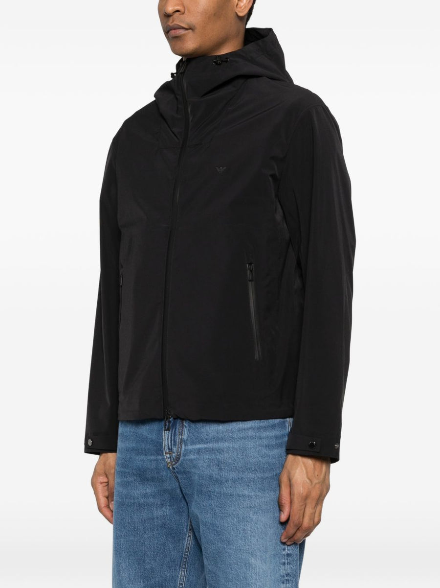 Emporio Armani Mens Hooded Blouson Jacket Black Elastomultiester