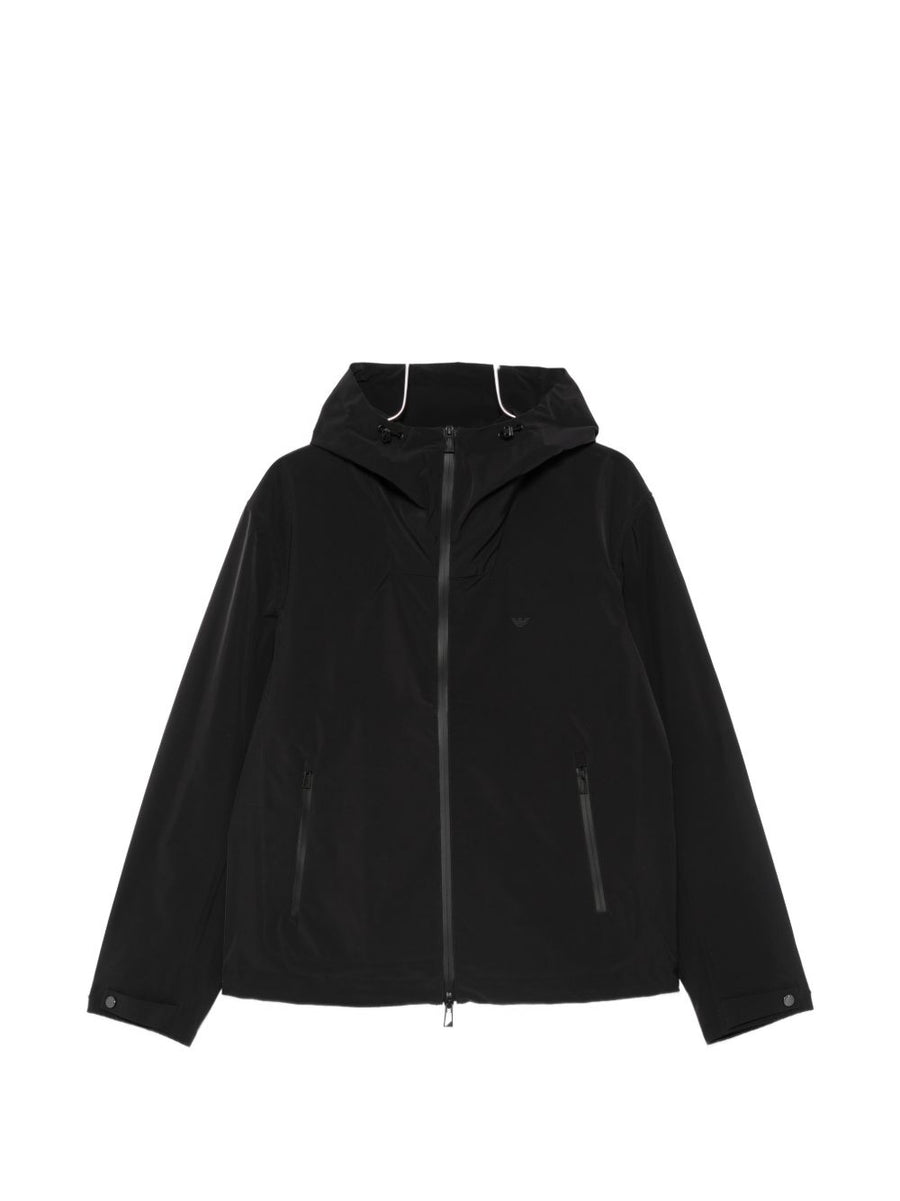 Emporio Armani Mens Hooded Blouson Jacket Black Elastomultiester