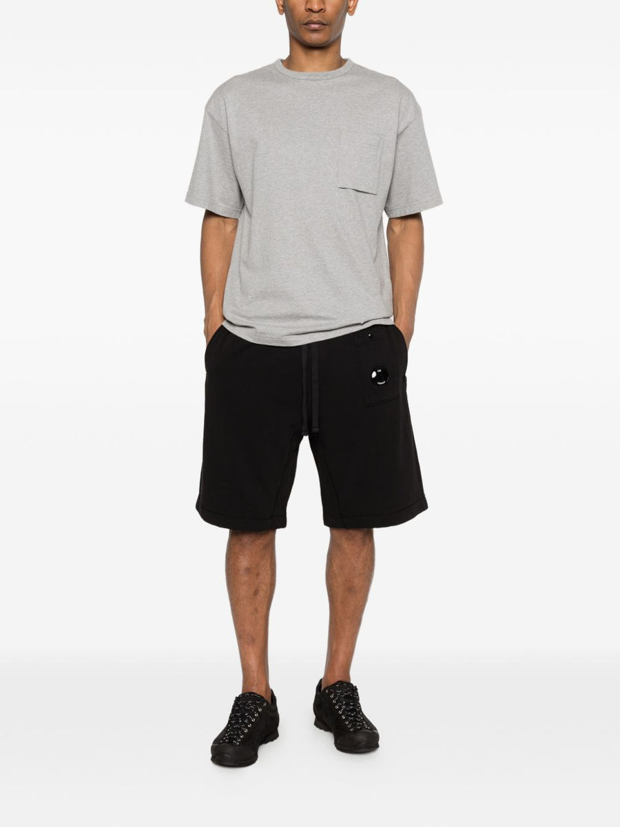 C.P. Company Cotton Jogging Bermuda Shorts for Men Minimalist Black 100 Percent Cotton Premium Comfort