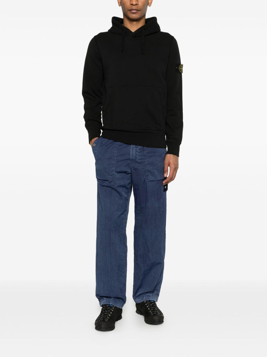 Stone Island Navy Loose Fit Jeans For Men With Polyamide Fabric And Logo Detail Patch