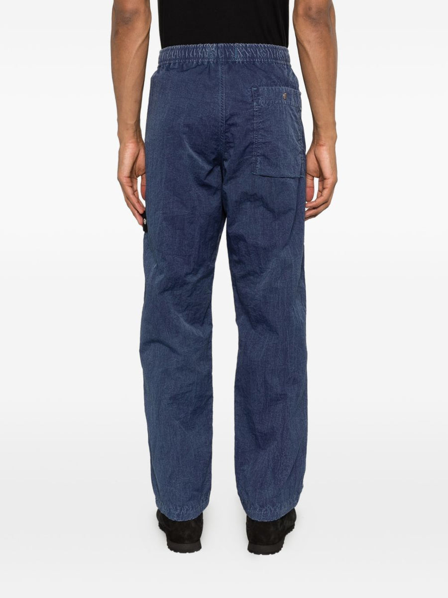 Stone Island Navy Loose Fit Jeans For Men With Polyamide Fabric And Logo Detail Patch