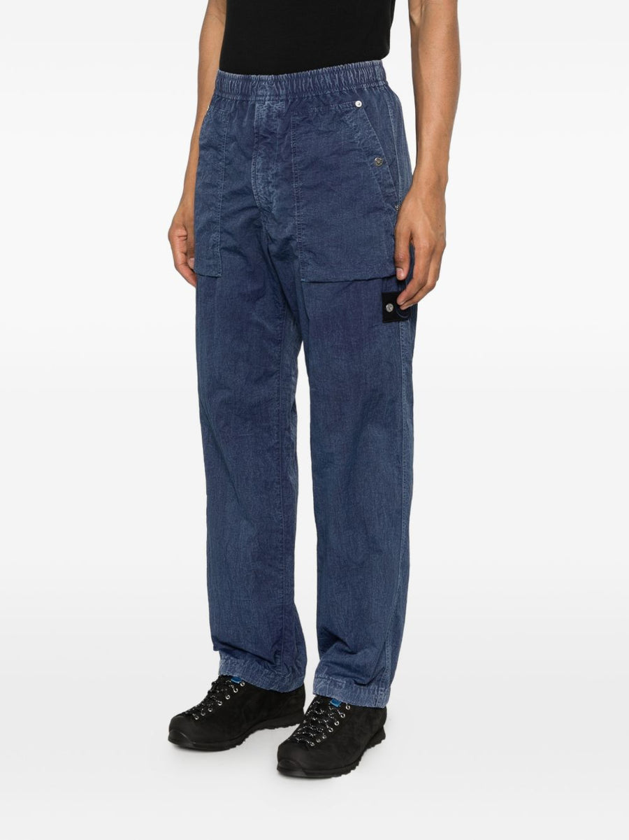 Stone Island Navy Loose Fit Jeans For Men With Polyamide Fabric And Logo Detail Patch