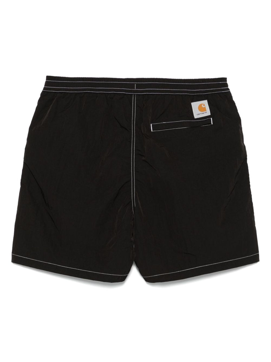Carhartt WIP Swim Shorts Durable Nylon With Adjustable Drawstring Waist For Men Black Beachwear