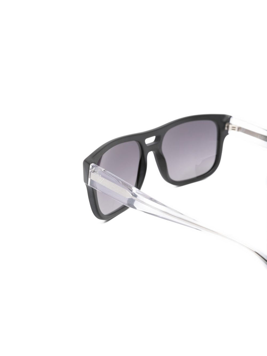Emporio Armani Rectangle Sunglasses Black Acetate Frame Lightweight Luxury For Men Timeless Versatile