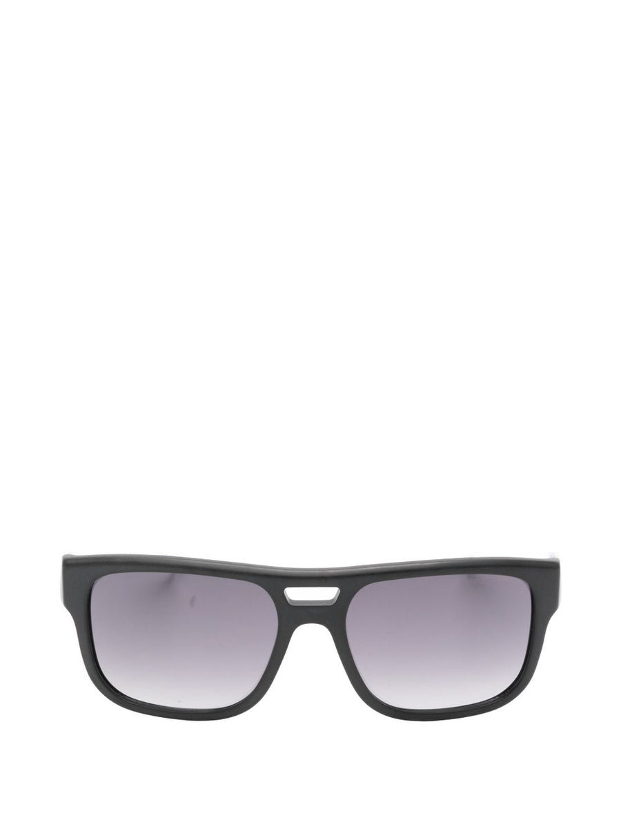 Emporio Armani Rectangle Sunglasses Black Acetate Frame Lightweight Luxury For Men Timeless Versatile