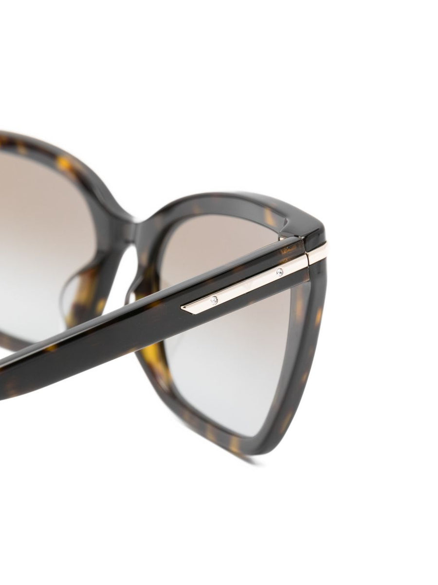 Emporio Armani Womens Geometric Sunglasses With Tinted Lenses And Brown Detail Case Included