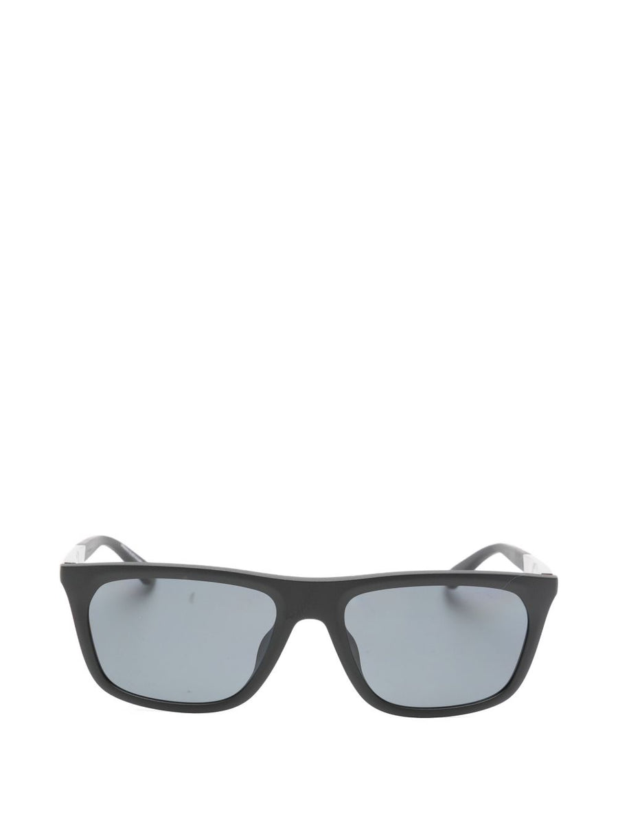 Emporio Armani Sunglasses For Men Rectangular Black Acetate With Tinted Lenses Protective Case Included