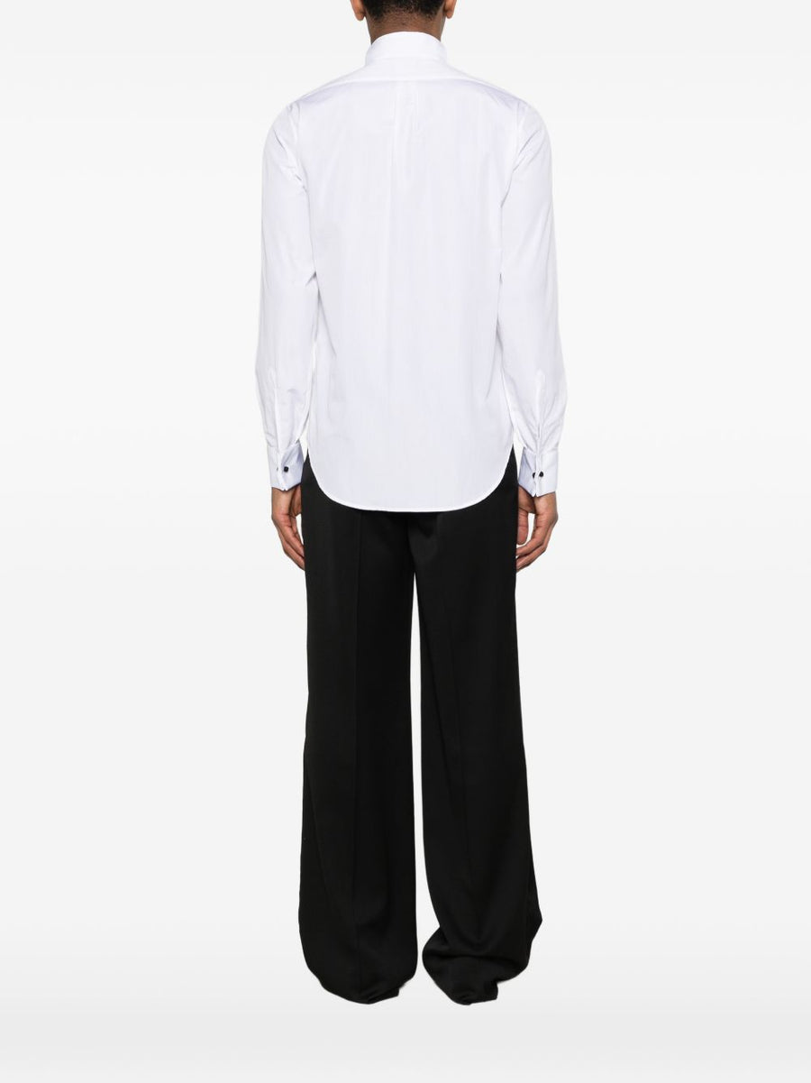 Emporio Armani Cotton Shirt With Crisp Pointed Collar For Men Versatile Office To Weekend