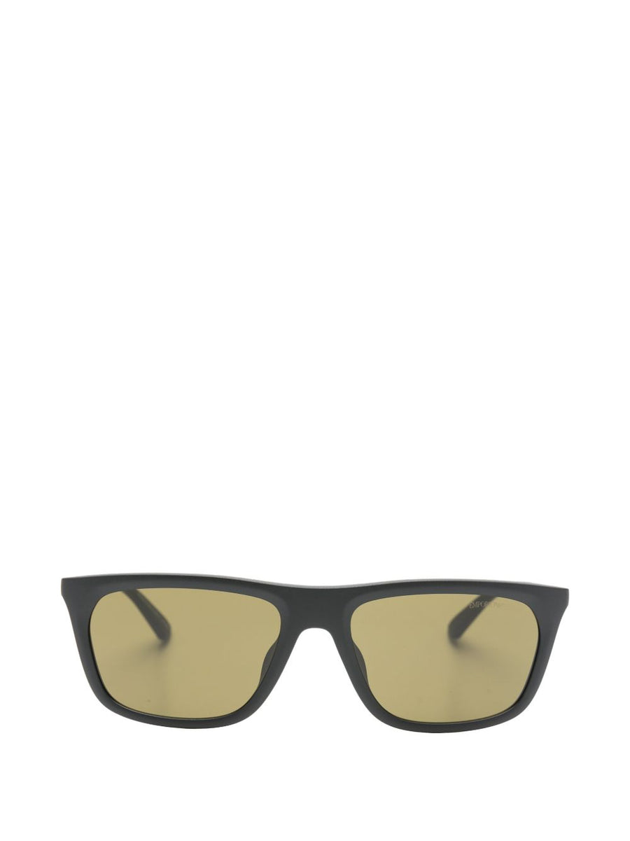 Emporio Armani Sunglasses Rectangle Black Acetate With Tinted Lenses For Men Luxury All Day Wear