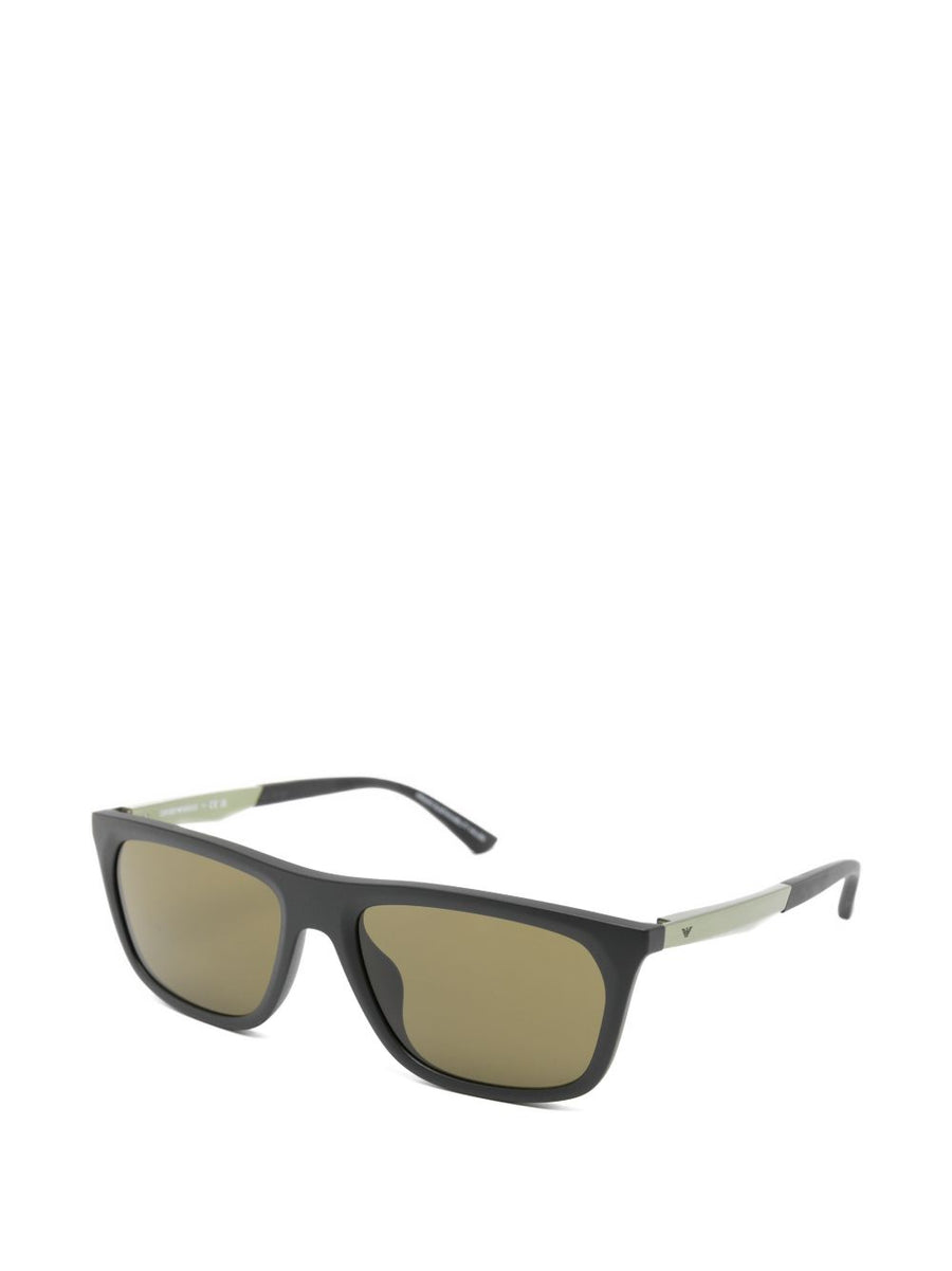 Emporio Armani Sunglasses Rectangle Black Acetate With Tinted Lenses For Men Luxury All Day Wear