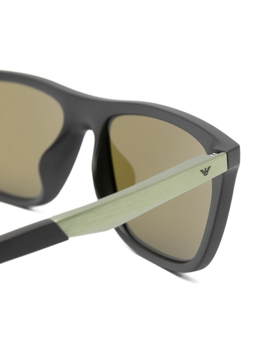 Emporio Armani Sunglasses Rectangle Black Acetate With Tinted Lenses For Men Luxury All Day Wear