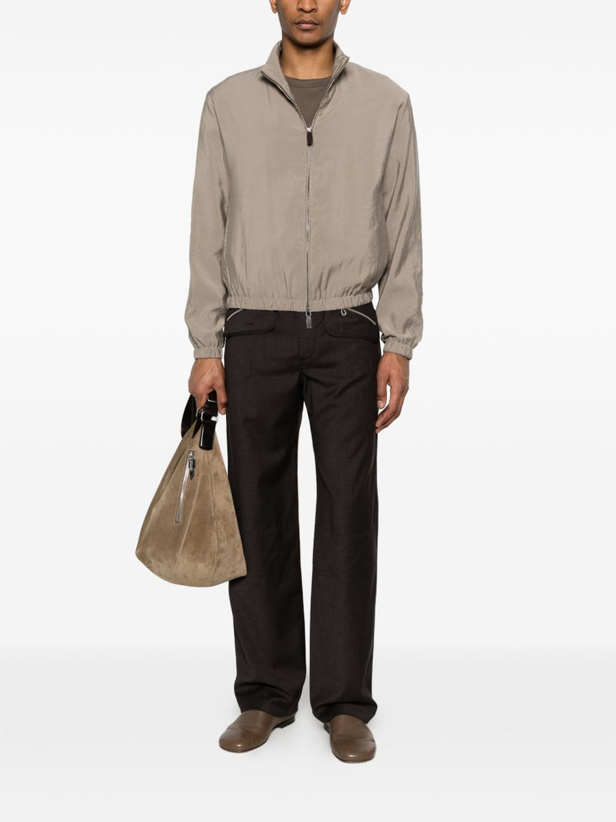 Emporio Armani Blouson Jacket for Modern Men Premium Lightweight Front Zip with Elastic Cuffs