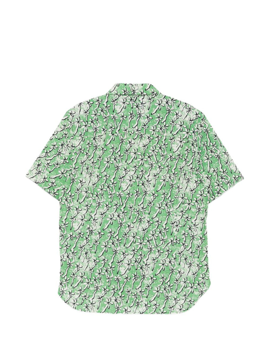 Paul Smith Field Floral Cotton Shirt For Men Lightweight 100 Percent Cotton Short Sleeves