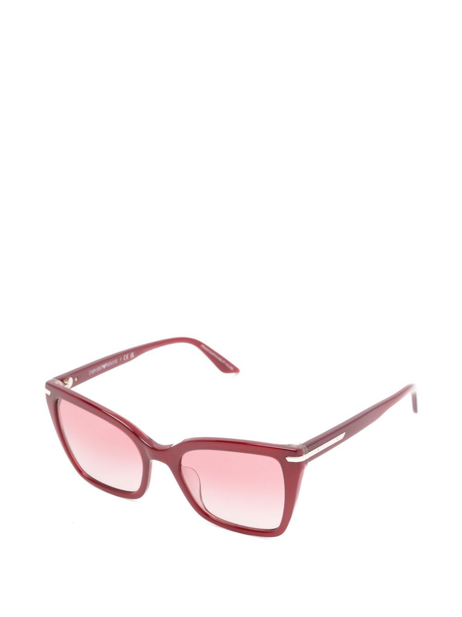 Emporio Armani Sunglasses Bordeaux Square Frame with Tinted Lenses for Women Premium Luxury Eyewear
