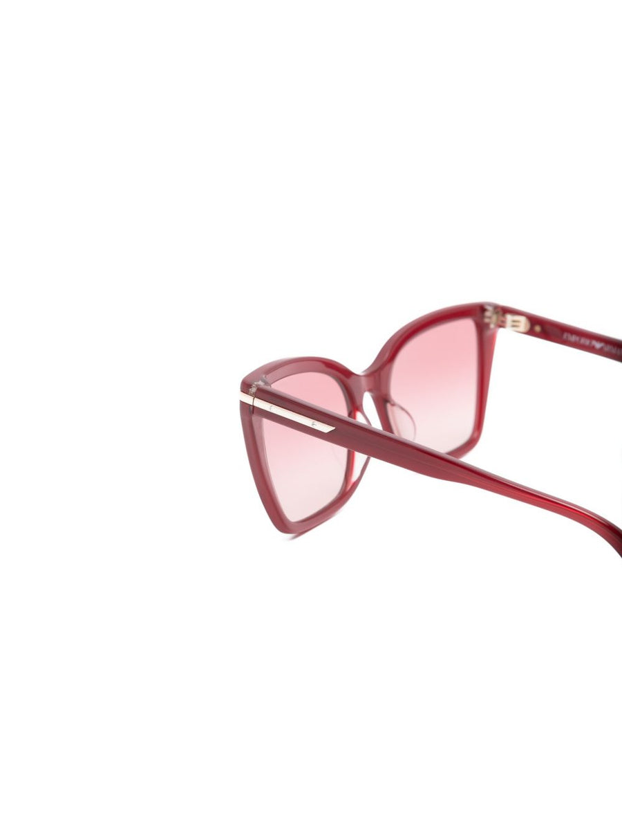 Emporio Armani Sunglasses Bordeaux Square Frame with Tinted Lenses for Women Premium Luxury Eyewear