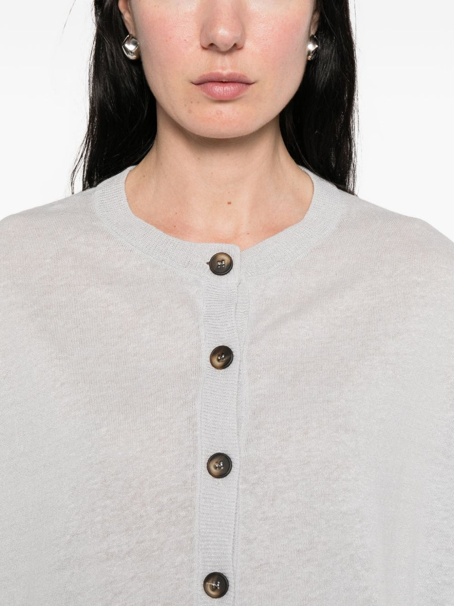 Base Linen Cotton Blend Cardigan For Women Breathable Lightweight Layer Versatile Styling Grey