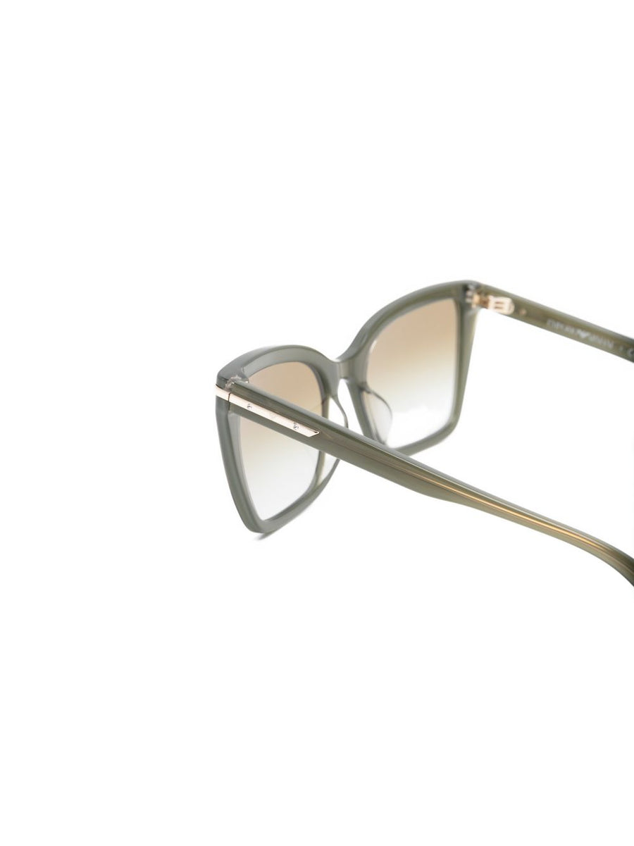Emporio Armani Women Luxurious Green Cat Eye Sunglasses Acetate With Tinted Lenses And Protective Case