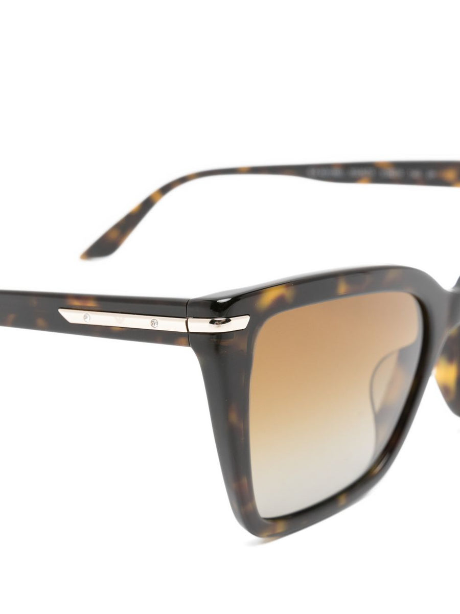 Emporio Armani Sunglasses Unisex Luxury Geometric Brown Acetate Frame With Tinted Lenses