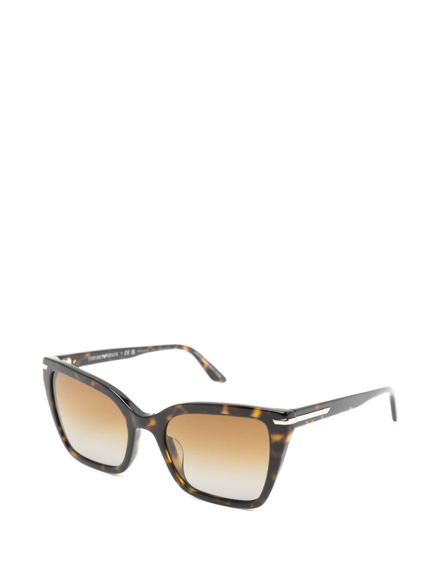Emporio Armani Sunglasses Unisex Luxury Geometric Brown Acetate Frame With Tinted Lenses