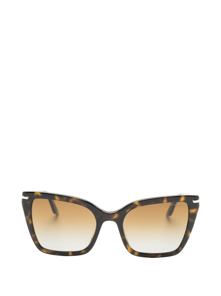 Emporio Armani Sunglasses Unisex Luxury Geometric Brown Acetate Frame With Tinted Lenses