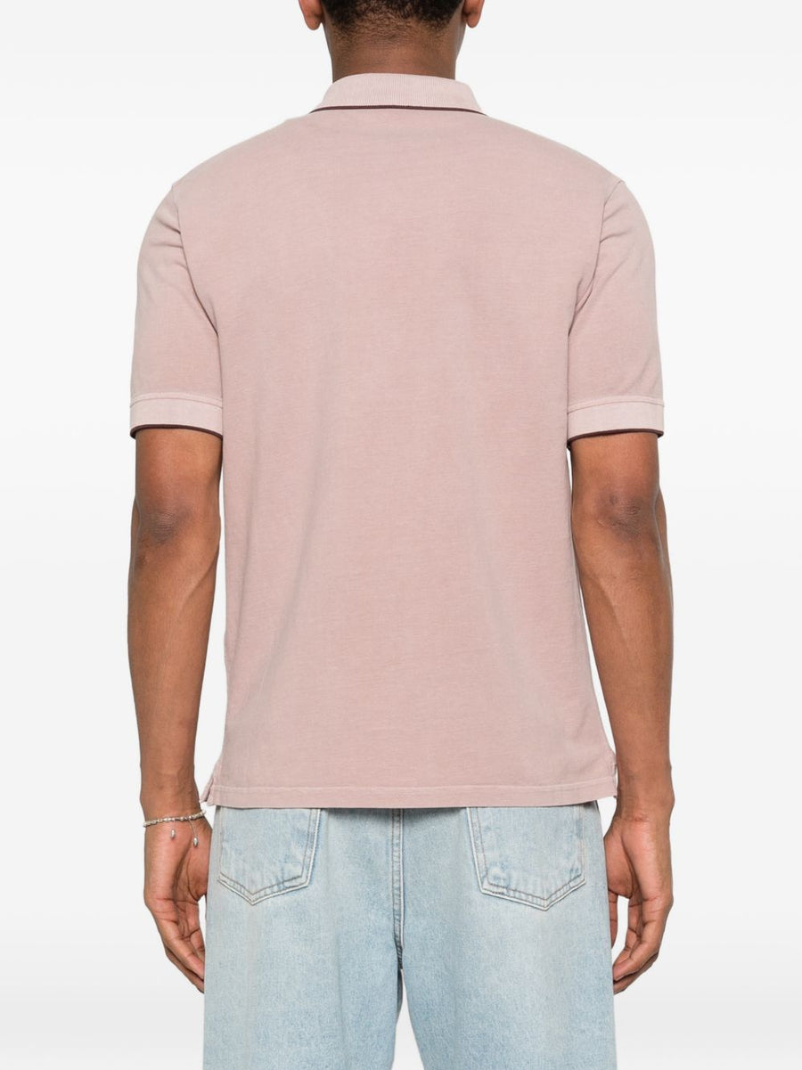 Herno Powder Pink Cotton Polo Shirt For Men With Embroidered Logo Smart Casual Essential