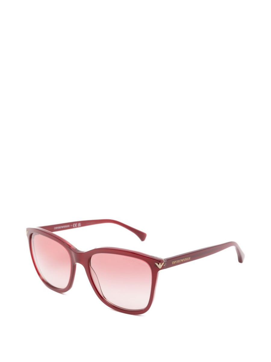 Emporio Armani Bordeaux Square Frame Sunglasses Acetate 100 Percent One Size