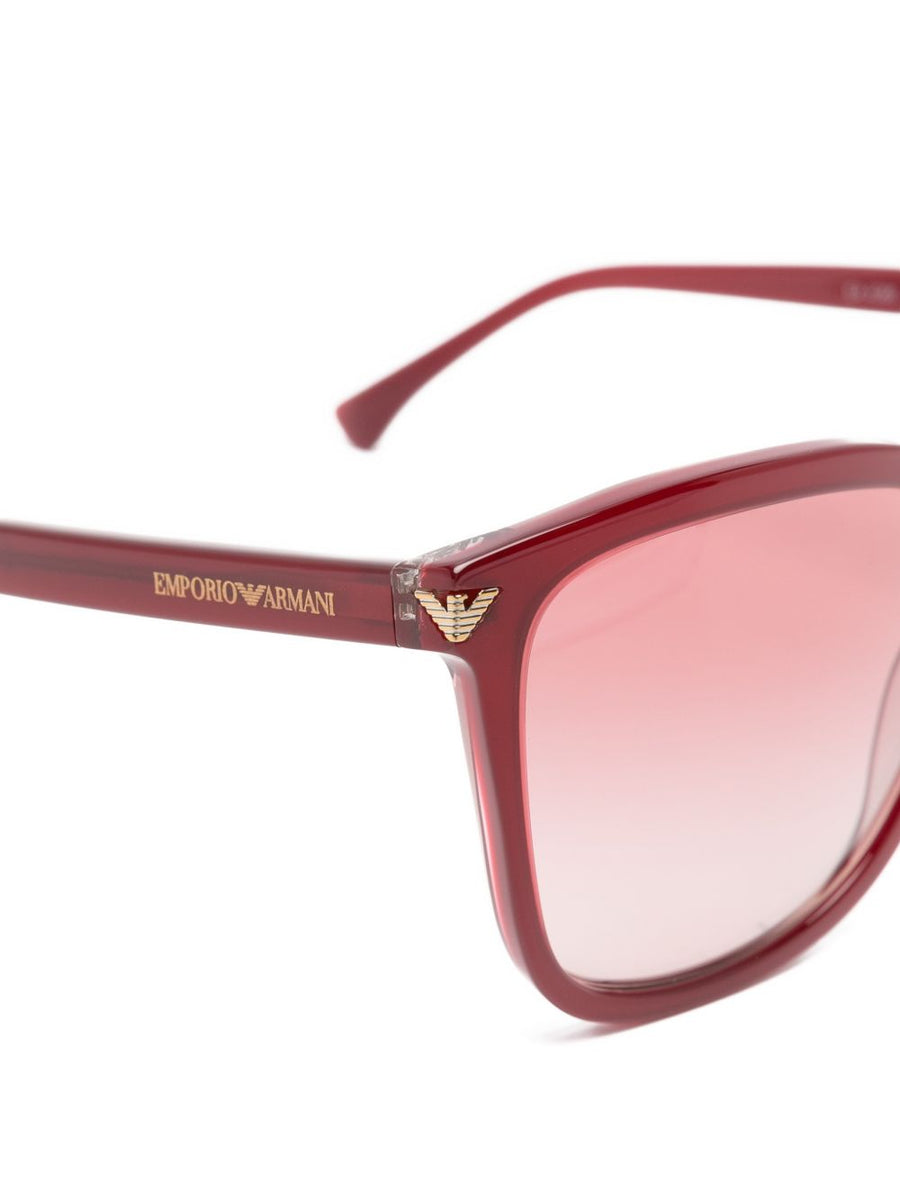 Emporio Armani Bordeaux Square Frame Sunglasses Acetate 100 Percent One Size