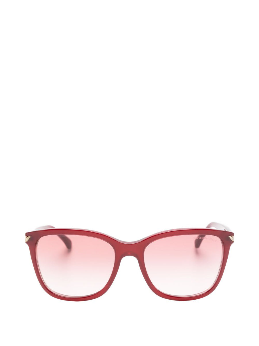 Emporio Armani Bordeaux Square Frame Sunglasses Acetate 100 Percent One Size