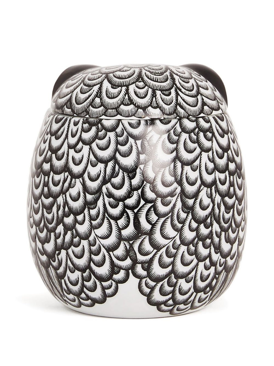Fornasetti Civetta Jar Ceramic Home Decor Ornament Luxury White Finish Gift for Women