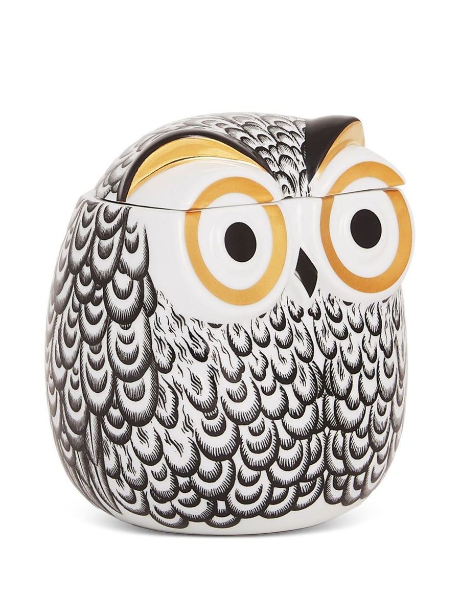 Fornasetti Civetta Jar Ceramic Home Decor Ornament Luxury White Finish Gift for Women
