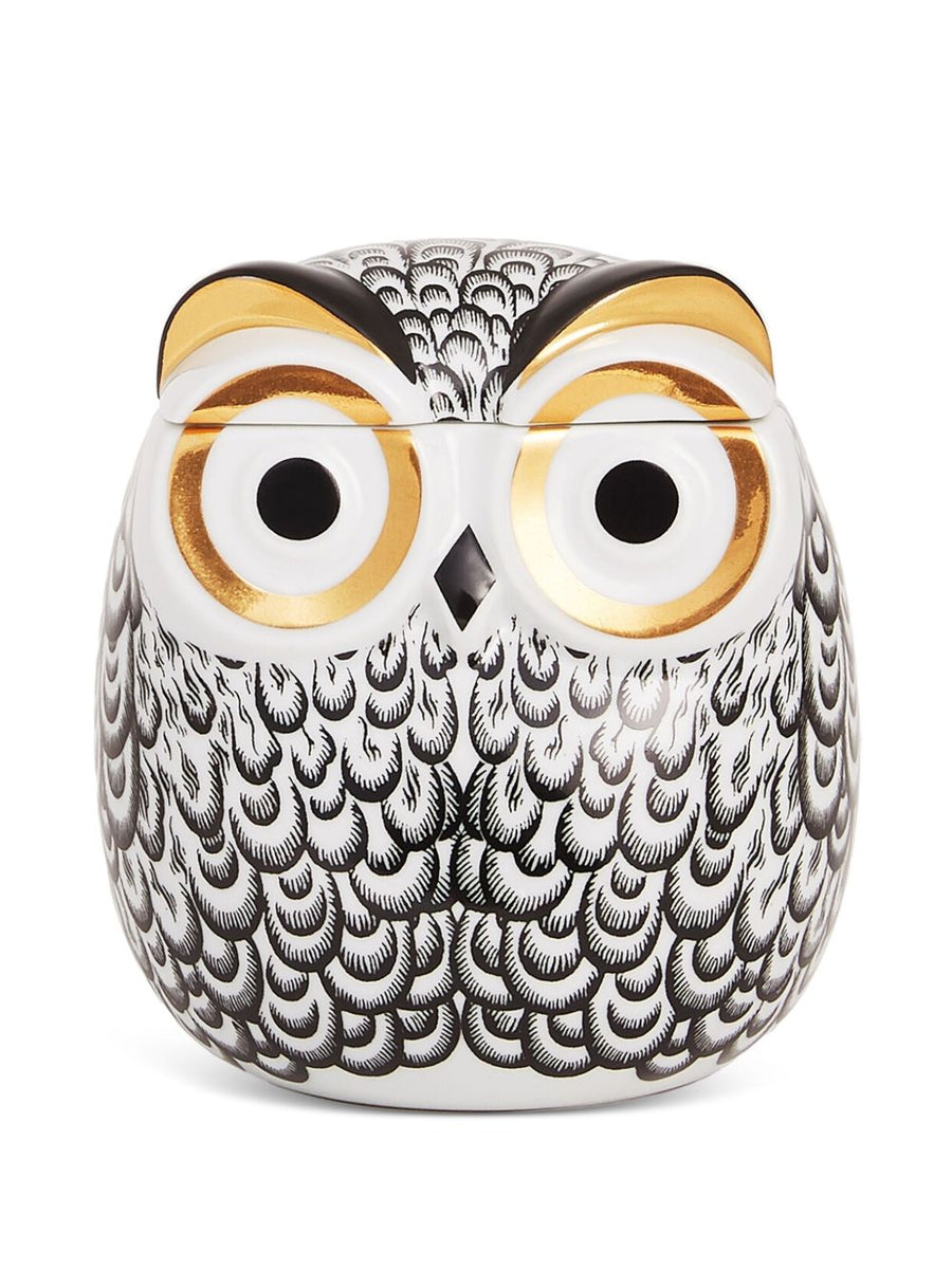 Fornasetti Civetta Jar Ceramic Home Decor Ornament Luxury White Finish Gift for Women