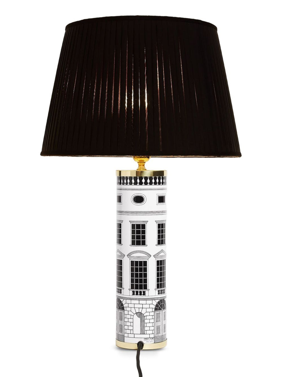 Fornasetti Lampshade Bold Black Silhouette Elevates Lamps 40cm Cupro Texture Luxury Design Lovers