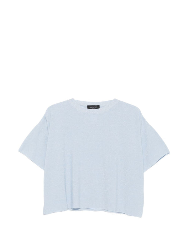 Fabiana Filippi Cotton T Shirt For Women Premium Everyday Luxury Light Blue Timeless Versatile Basic Top