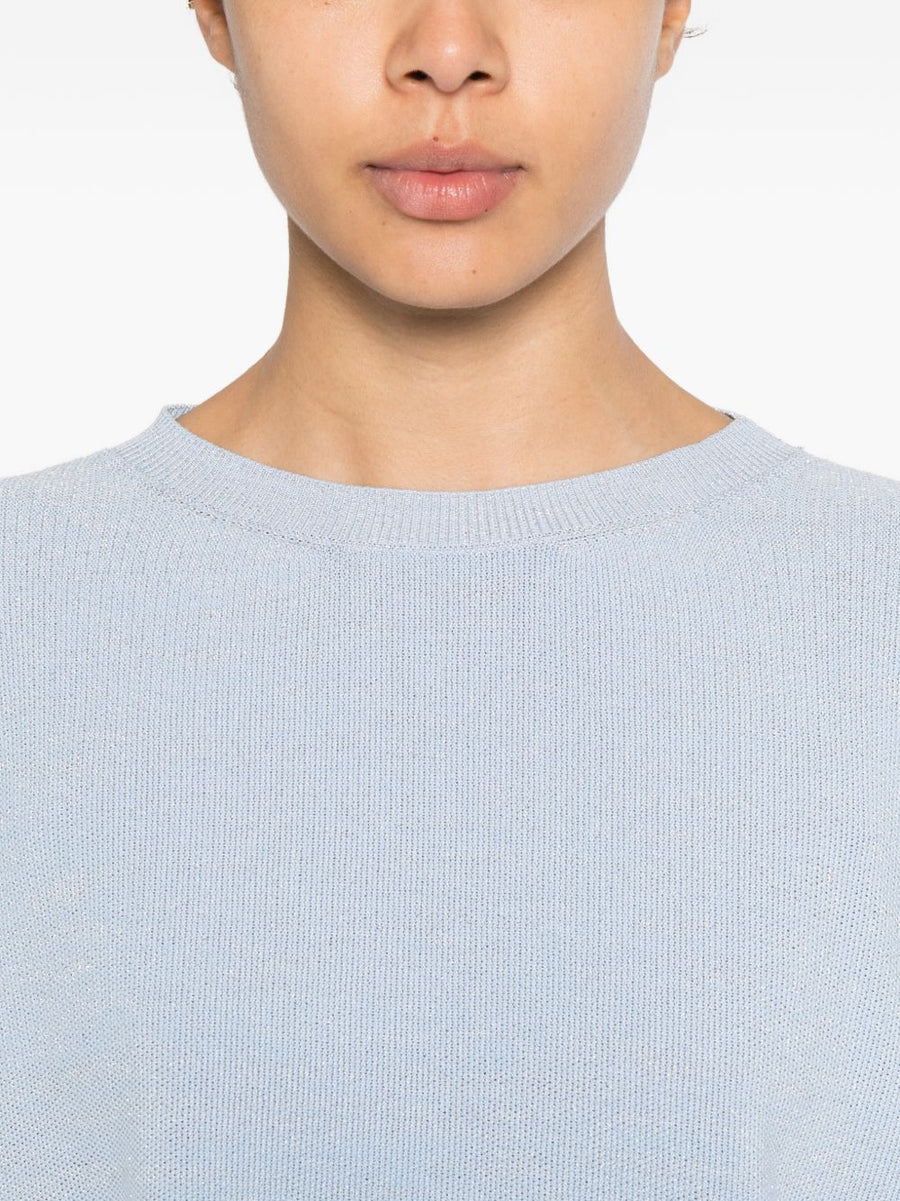 Fabiana Filippi Cotton T Shirt For Women Premium Everyday Luxury Light Blue Timeless Versatile Basic Top