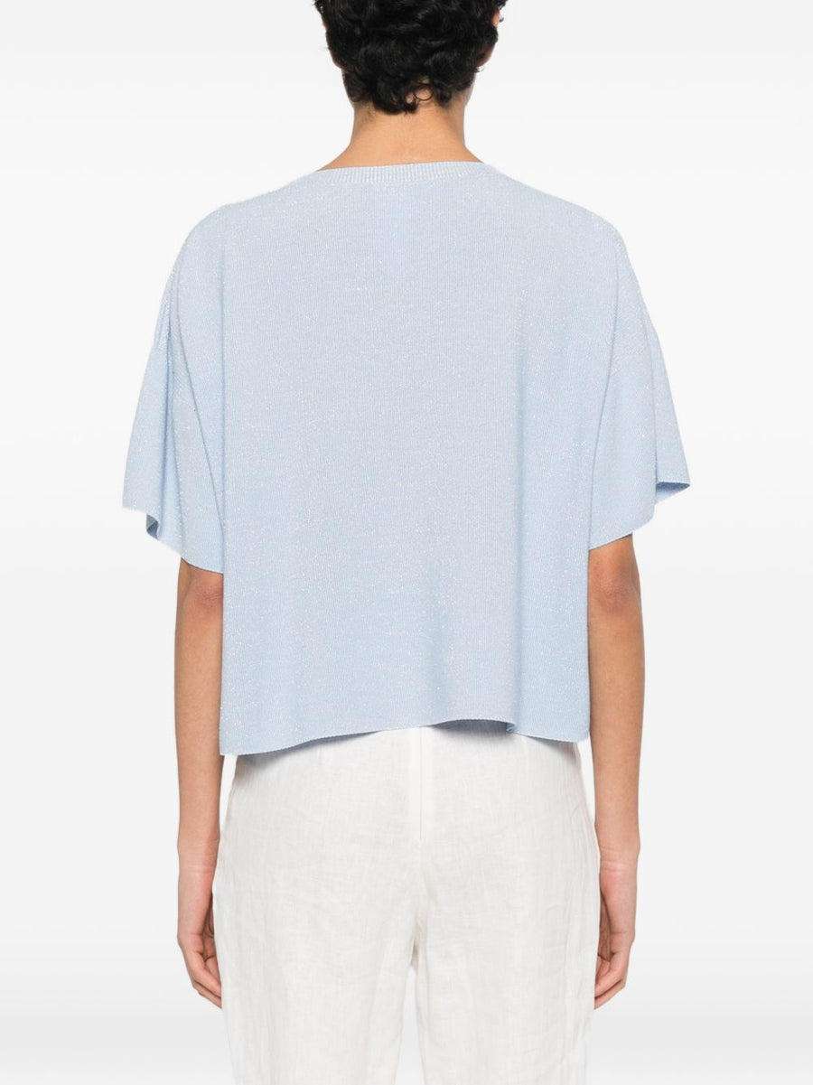 Fabiana Filippi Cotton T Shirt For Women Premium Everyday Luxury Light Blue Timeless Versatile Basic Top