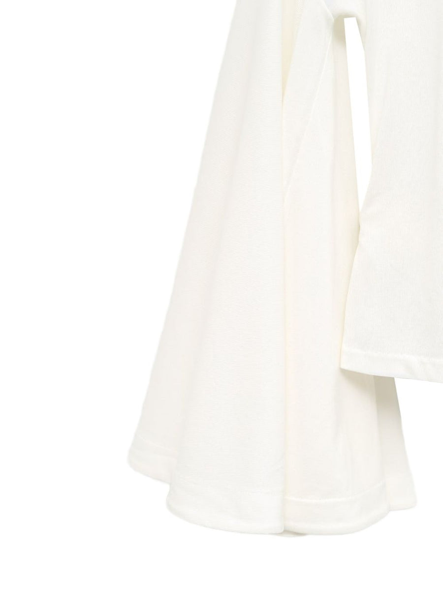 Jacquemus La Cache Coeur Ventadou Wrap Top Women White V Neck Long Sleeve Tie Closure Resort Wear