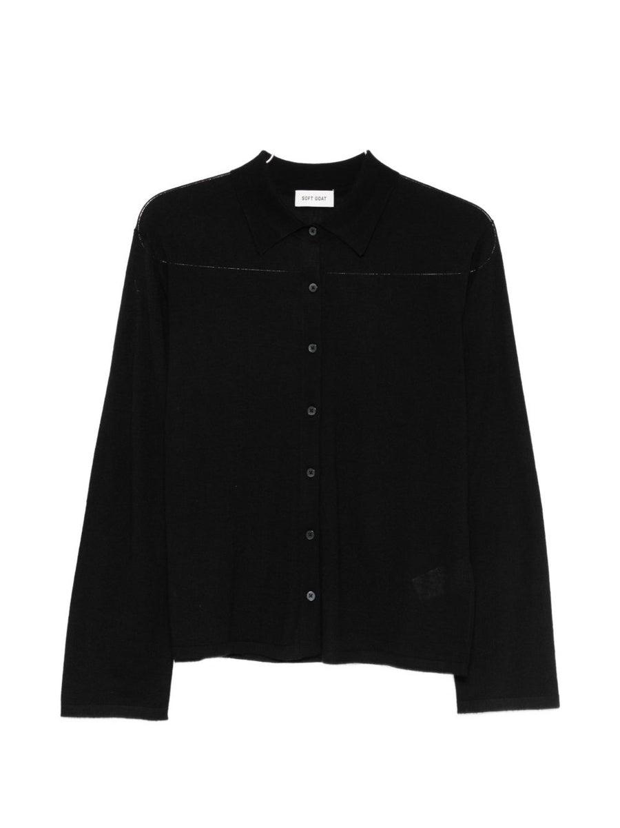 Soft Goat Cashmere Cardigan For Women Black 100 Percent Cashmere Luxurious Cozy Everyday Layer Button Closure