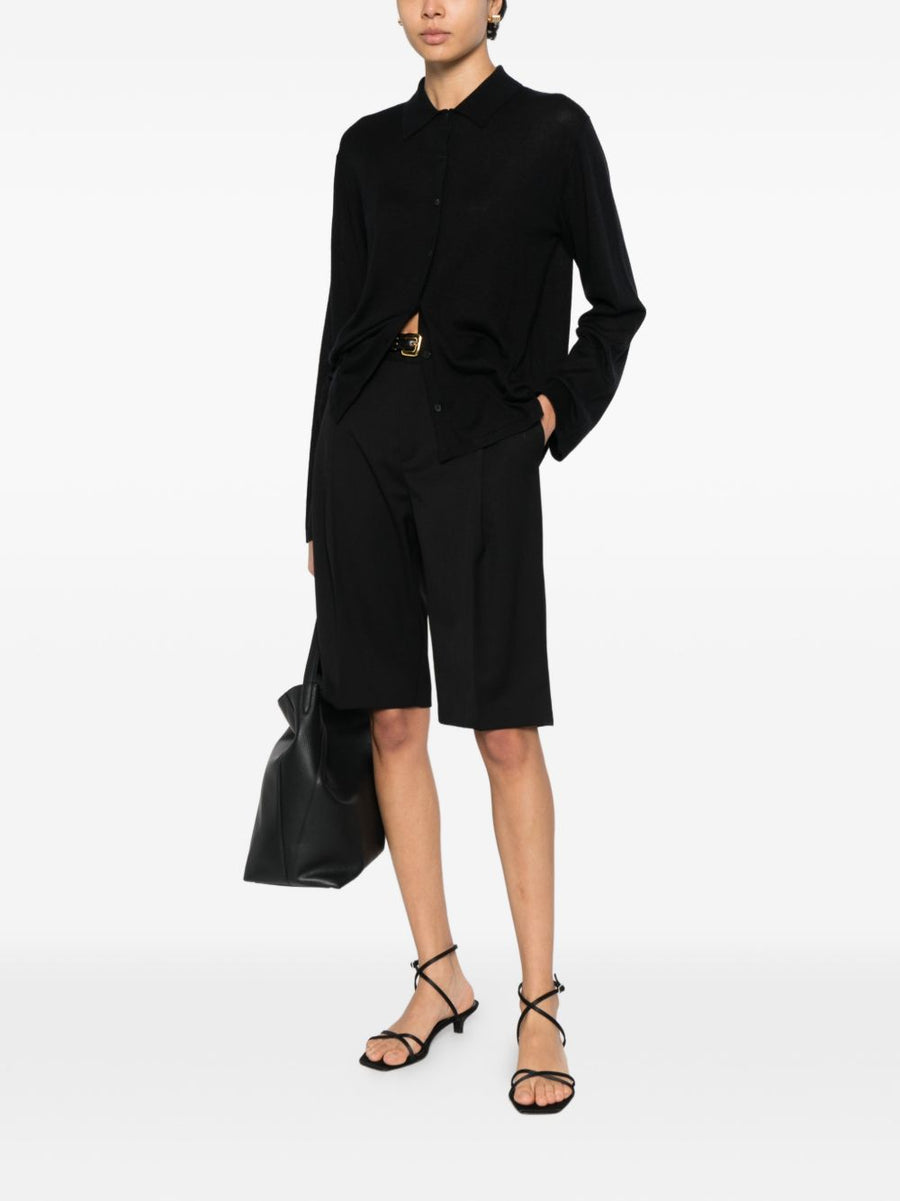 Soft Goat Cashmere Cardigan For Women Black 100 Percent Cashmere Luxurious Cozy Everyday Layer Button Closure