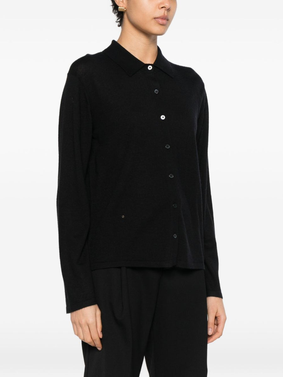 Soft Goat Cashmere Cardigan For Women Black 100 Percent Cashmere Luxurious Cozy Everyday Layer Button Closure