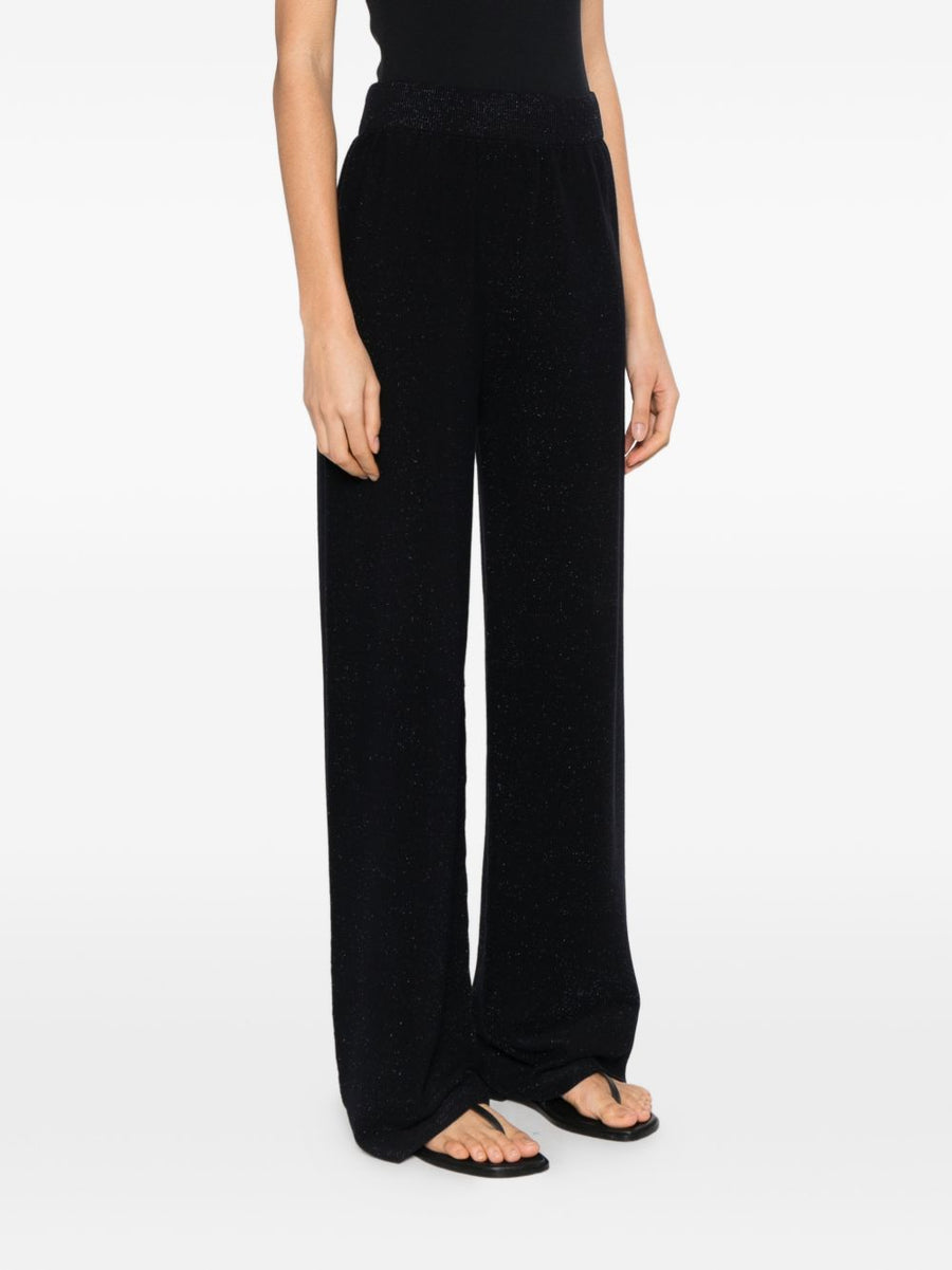 Fabiana Filippi Cotton Trousers Navy With Blue Glitter Detail For Women Polished Everyday Luxury