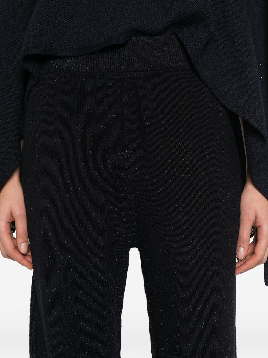 Fabiana Filippi Cotton Trousers Navy With Blue Glitter Detail For Women Polished Everyday Luxury