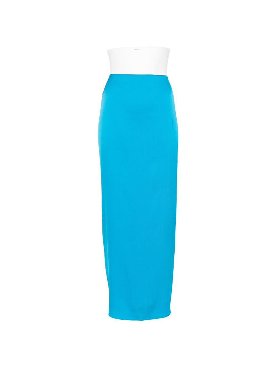Silk95Five Light Blue Silk Skirt French Tie Waist Women