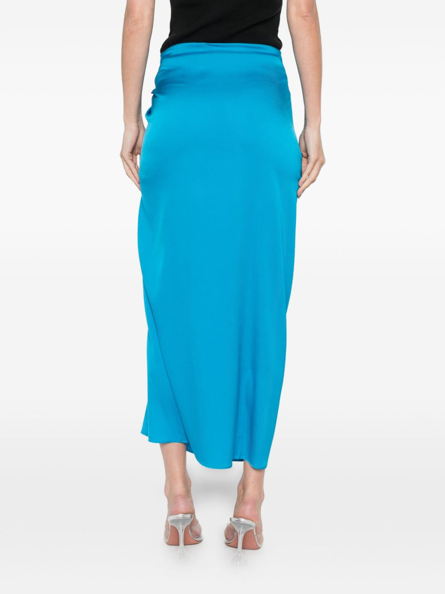 Silk95Five Light Blue Silk Skirt French Tie Waist Women