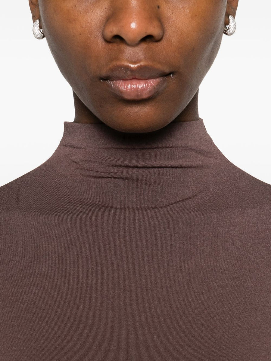 Wolford High Neck Bodysuit For Women Breathable Modal Base Layer For Everyday Wear White