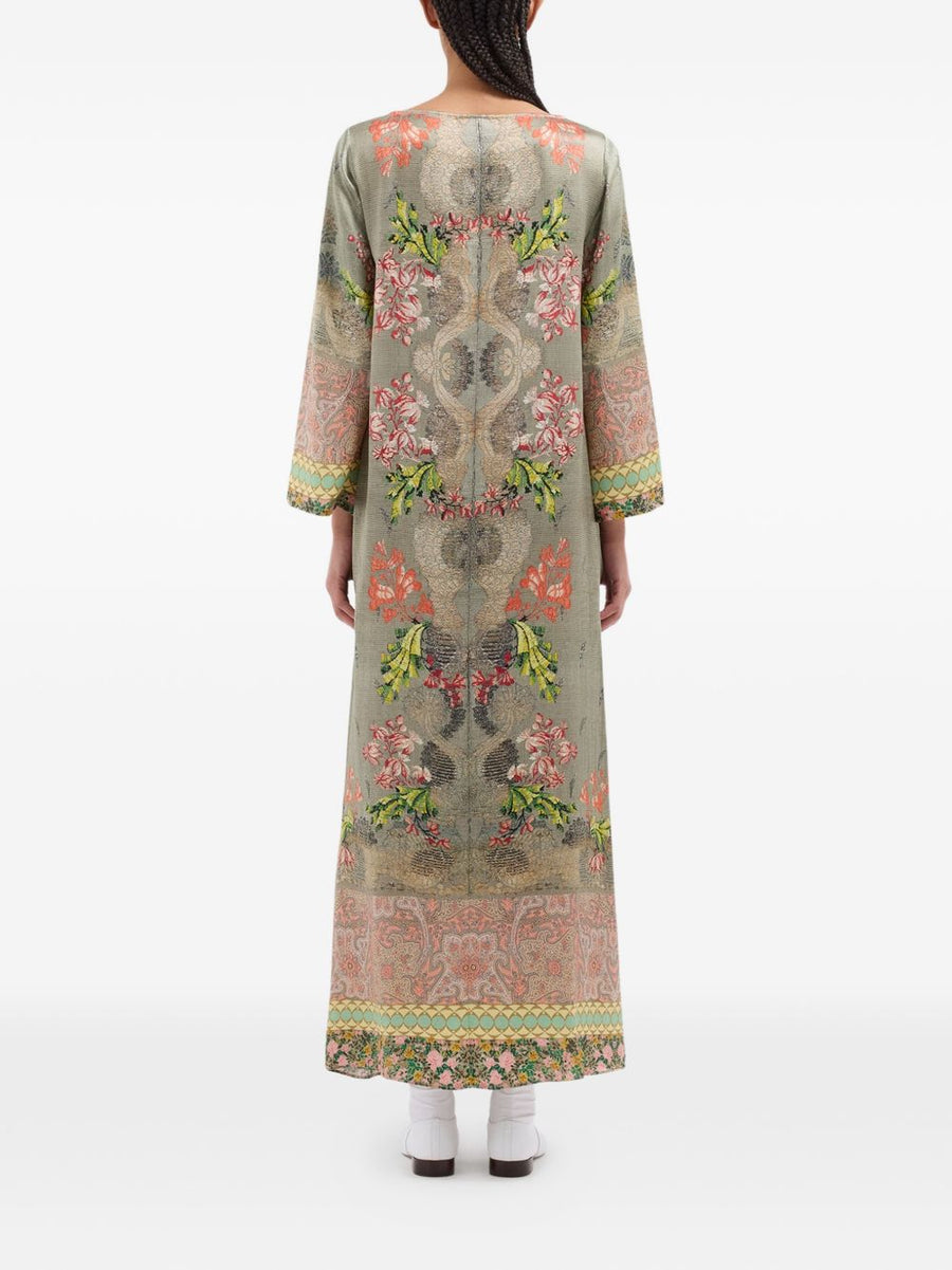 Pierre Louis Mascia Silk Dress Aline Floral Elegant Women